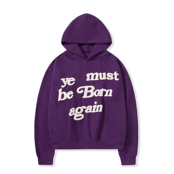 Off-White Ye Must Be Born Again Purple Hoodie - 1