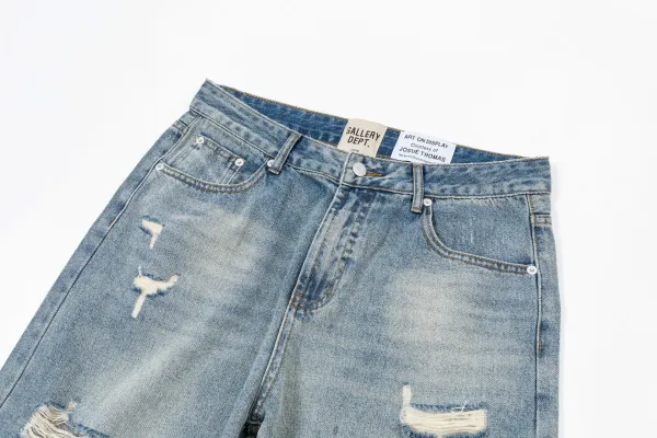 Gallery Dept. x Joshua Vides Art On Display Distressed Black Denim Shorts - 9