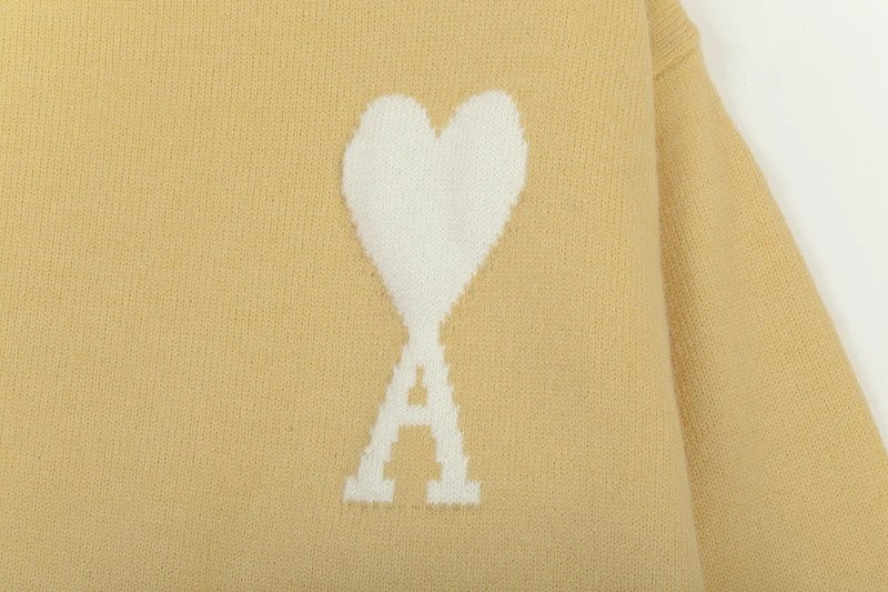 Ami Paris Striped Heart Sweater Navy and White - 35