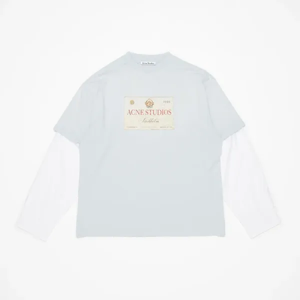 Acne Studios Layered Logo T-Shirt Light Blue - 1