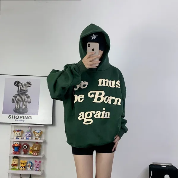 Ye Must Be Born Again Red Oversized Hoodie - 17