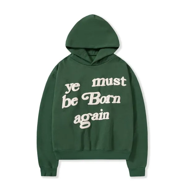 Off-White 'Ye Must Be Born Again' Army Green Hoodie - 1