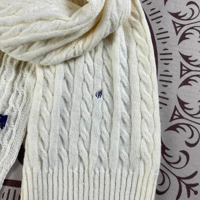 Polo Ralph Lauren Cable Knit Scarf Burgundy - 7