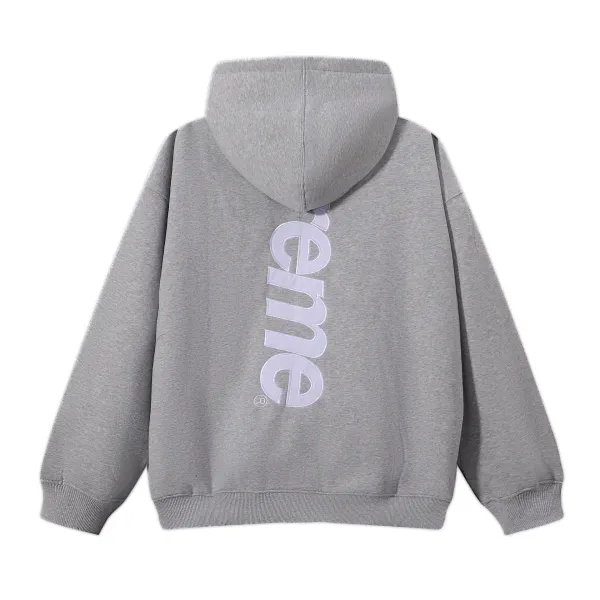 Supreme Reverse Logo Hoodie Gray - 1