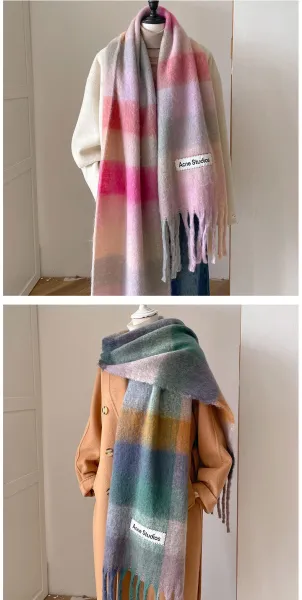 Acne Studios Checkered Gradient Scarf Multicolor Scarf Scarves - 9