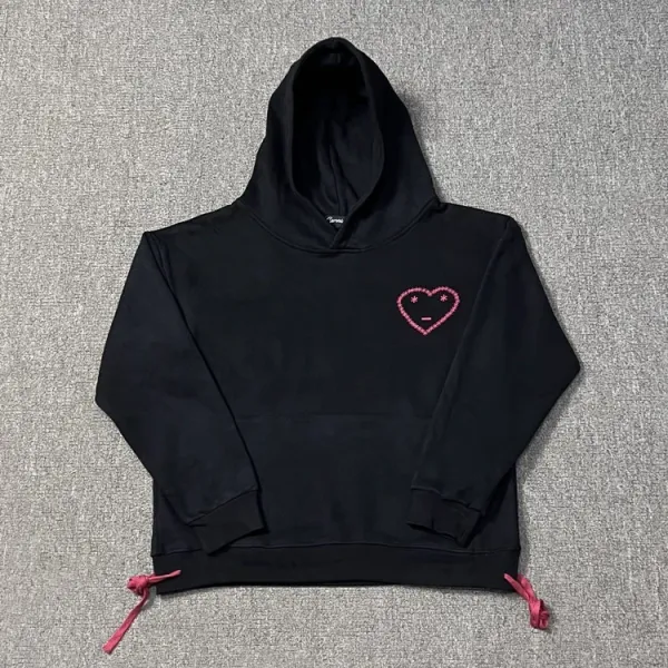 Play Comme des Garçons Heart Embroidered Black Hoodie - 1