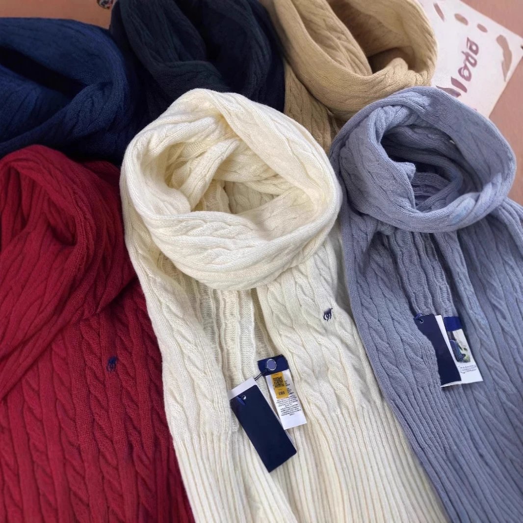Polo Ralph Lauren Red Cable Knit Scarf