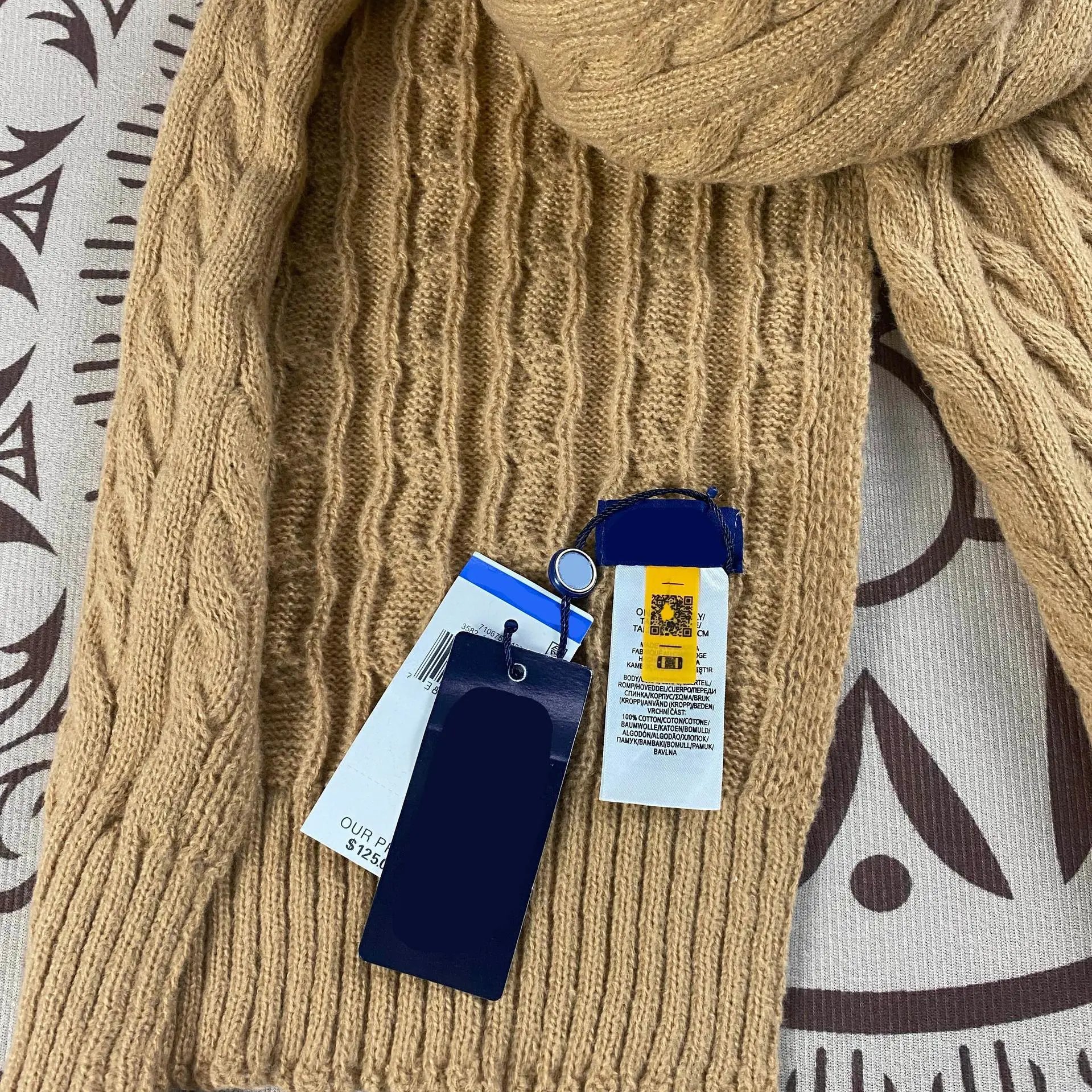 Polo Ralph Lauren Cable Knit Scarf Burgundy - 4