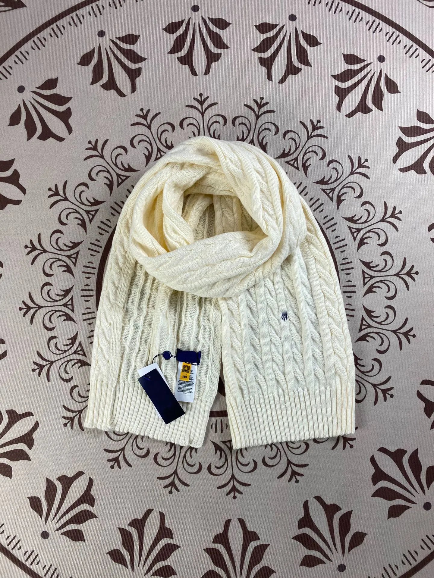 Polo Ralph Lauren Cable Knit Scarf Burgundy - 20