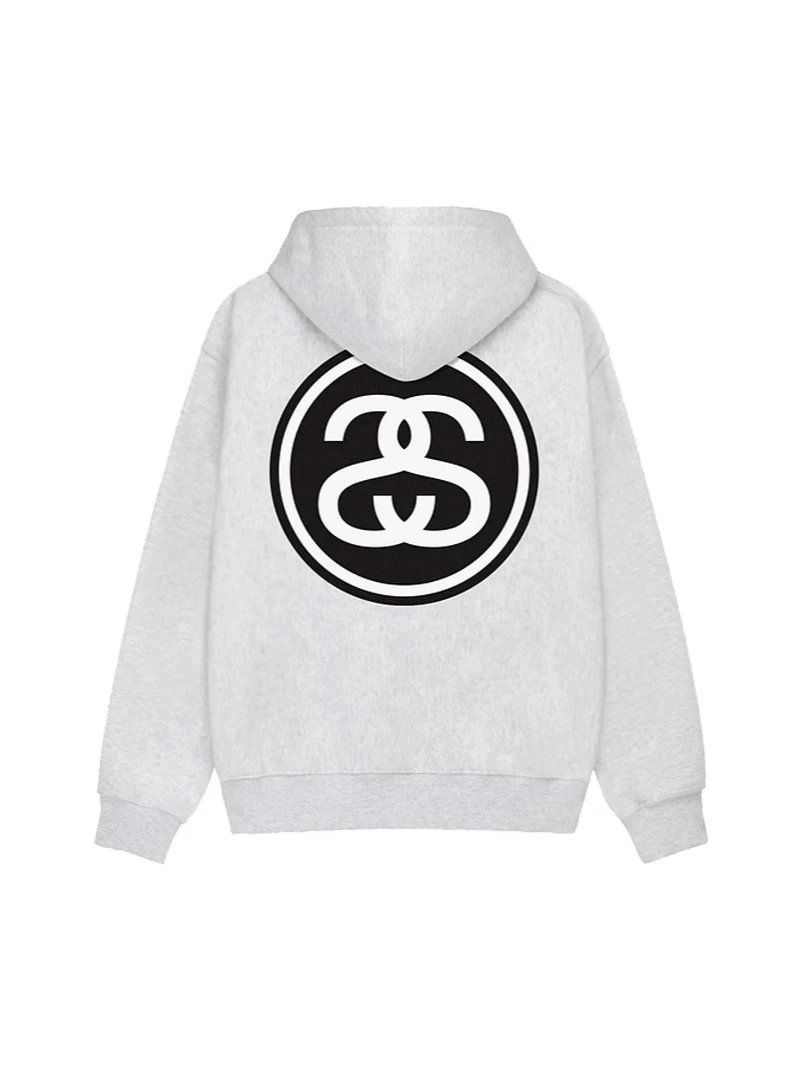 大圆双S 连帽浅灰