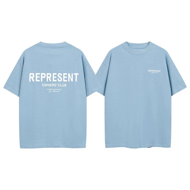 Represent Owners Club Gray Purple Blue Light Blue Green Olive Casual T-Shirt