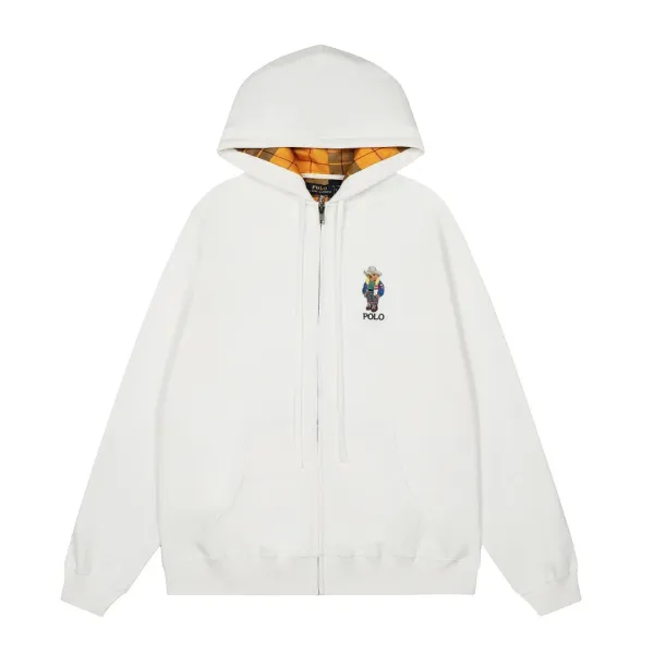 Polo Ralph Lauren Bear Logo Full-Zip Hoodie White - 1