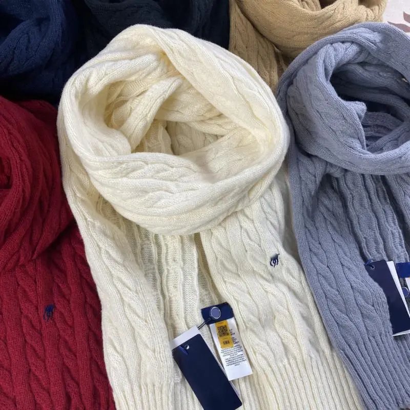 Polo Ralph Lauren Cable Knit Scarf Burgundy - 11