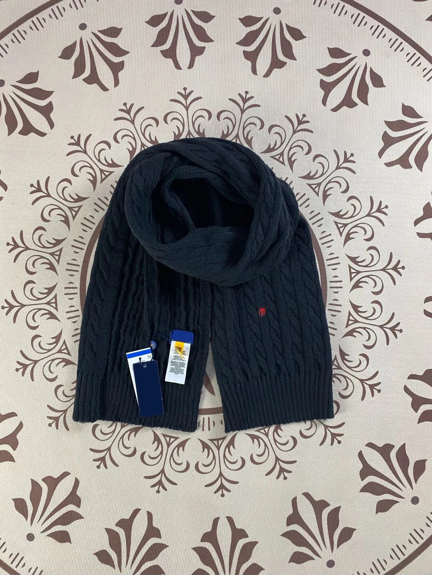 Polo Ralph Lauren Cable Knit Scarf Burgundy - 19