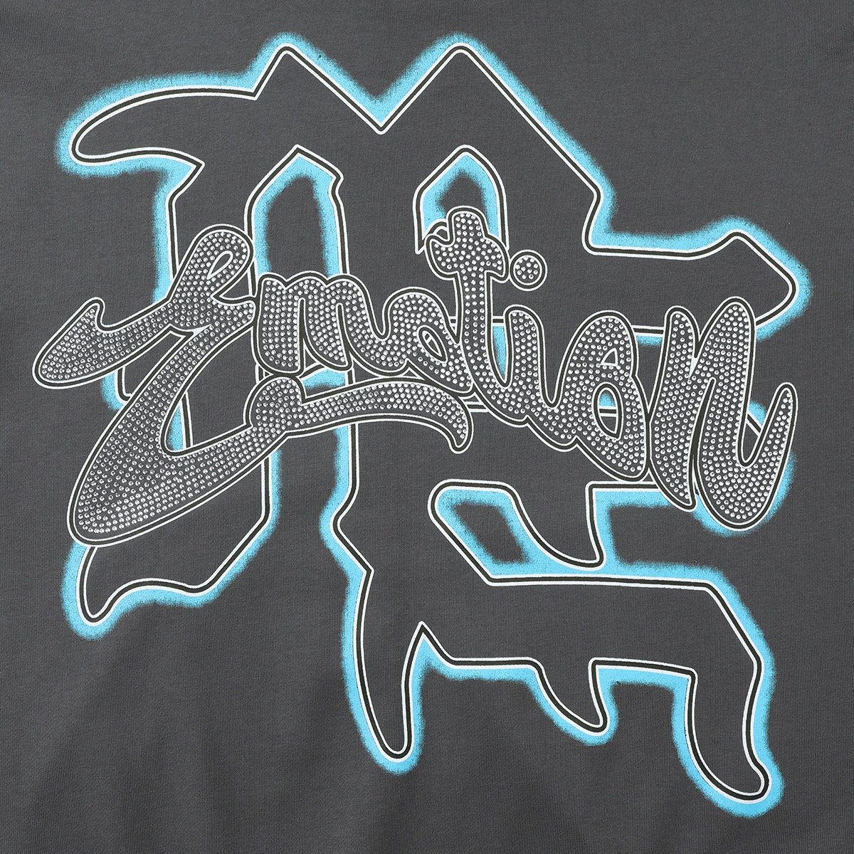 Mixed Emotion Crystal-Embroidered Gothic Script Windbreaker Black Jacket - 14