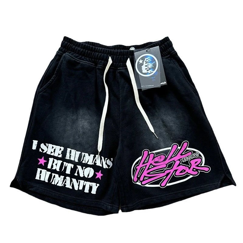 Hellstar White Graphic Print Sweat Shorts