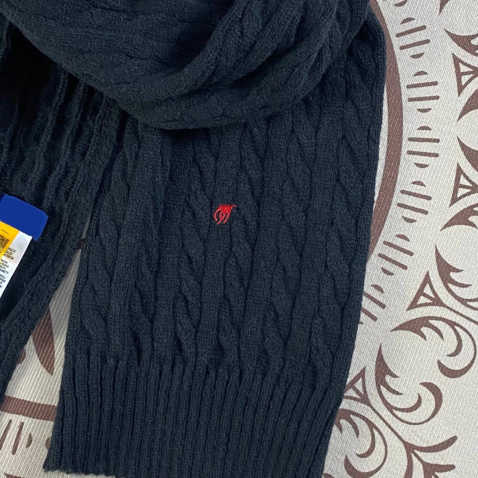 Polo Ralph Lauren Cable Knit Scarf Burgundy - 5