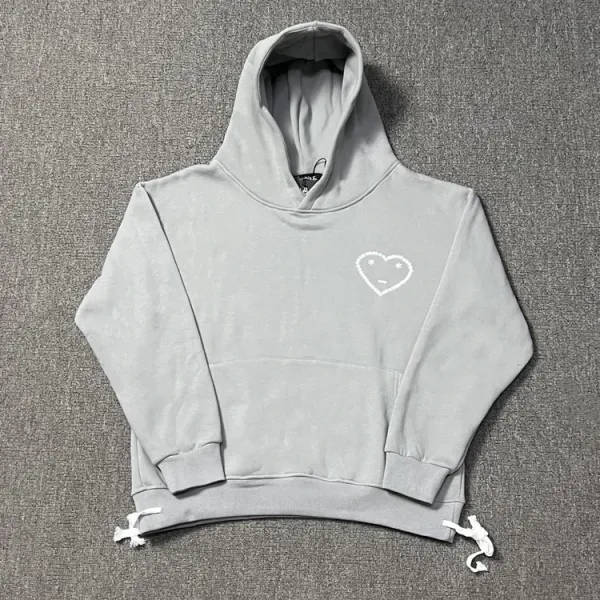 Play Comme des Garçons Heart Embroidered Gray Hoodie - 1