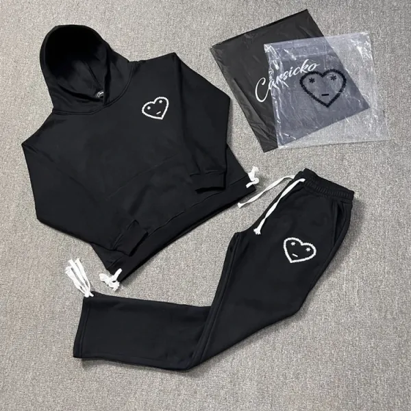 Play Comme des Garçons Heart Embroidery Black Sweatpants - 4
