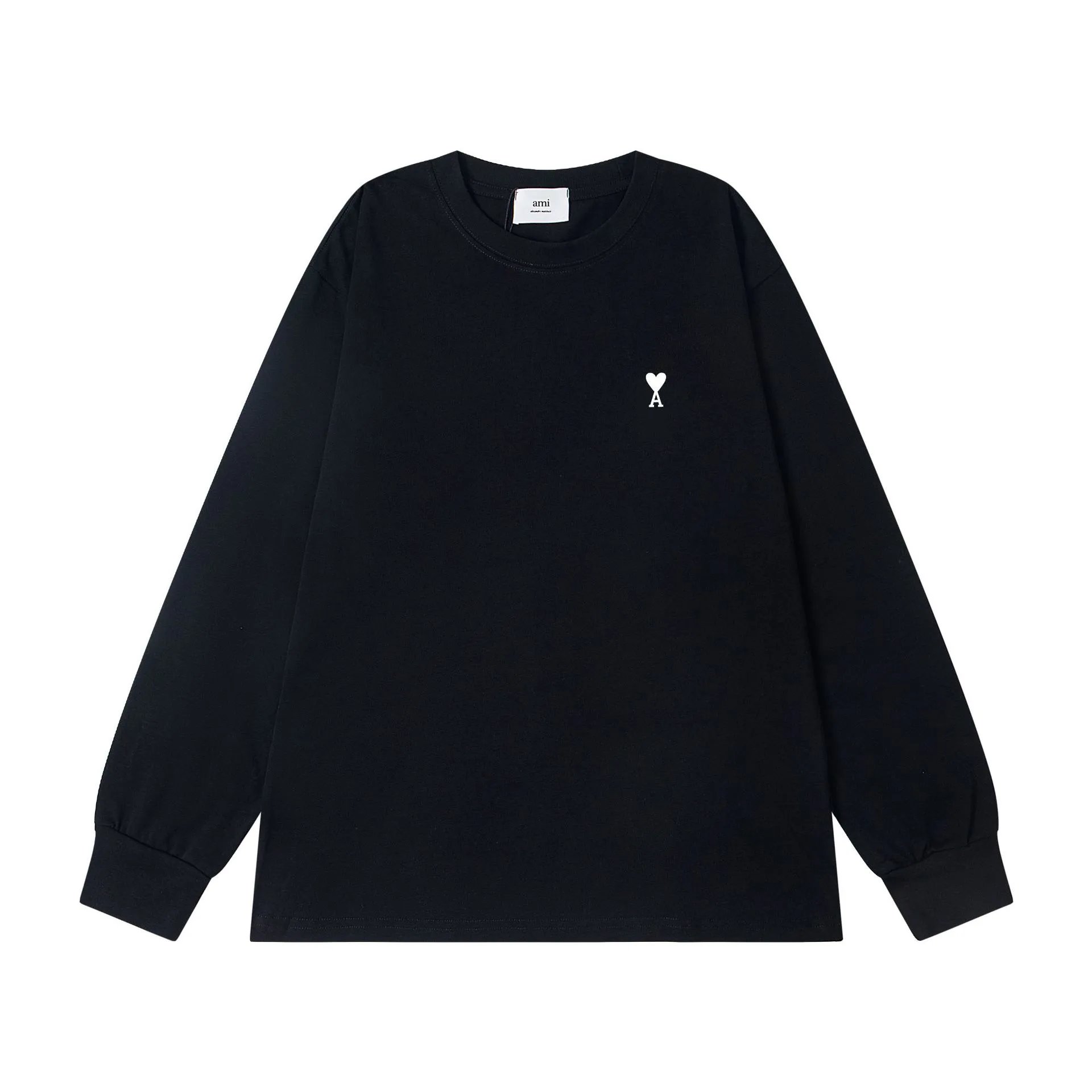 Ami Paris Heart Logo Long-Sleeve T-Shirt Black - 1