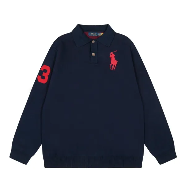 Ralph Lauren Big Pony 3 Navy Knit Polo - 1