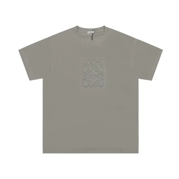 Loewe Anagram Embroidered T-Shirt Gray - 1