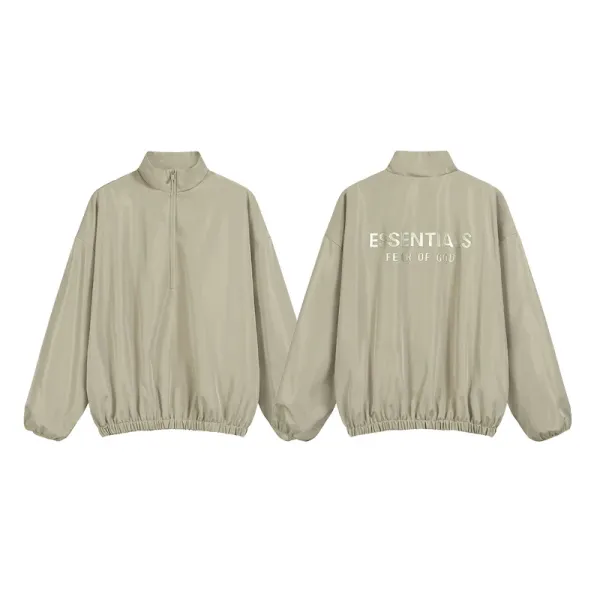 Fear of God Essentials Half-Zip Windbreaker Beige Outerwear - 1