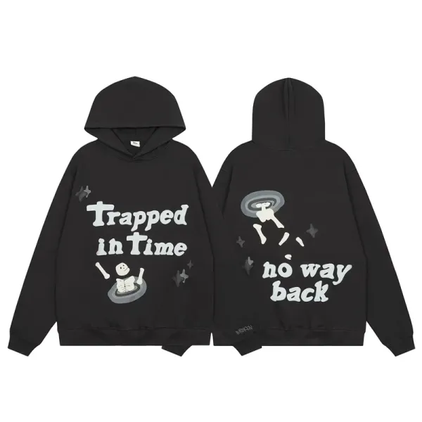 BROKENJ Trapped In Time No Way Back Black Hoodie - 1