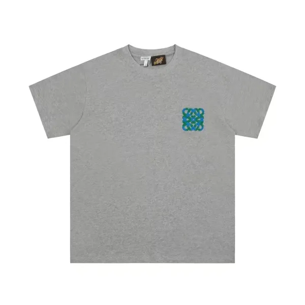 Loewe Anagram Embroidered Gray T-Shirt - 1