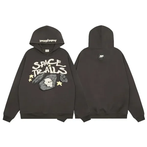Broken Planet Space Trails Hoodie Charcoal Gray Hoodie - 1
