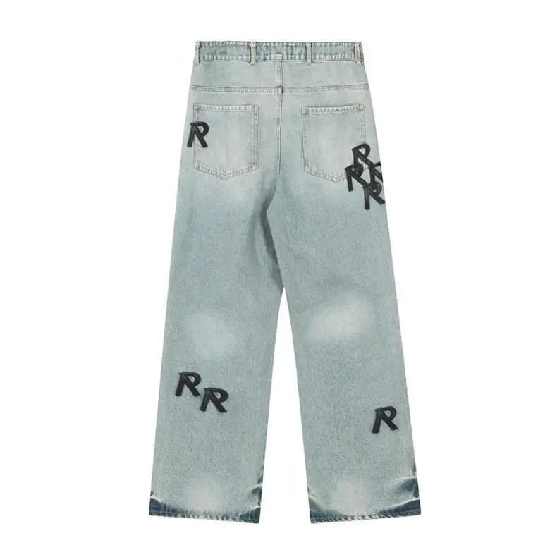 Water-Washed Straight Leg Denim Jeans photo 6