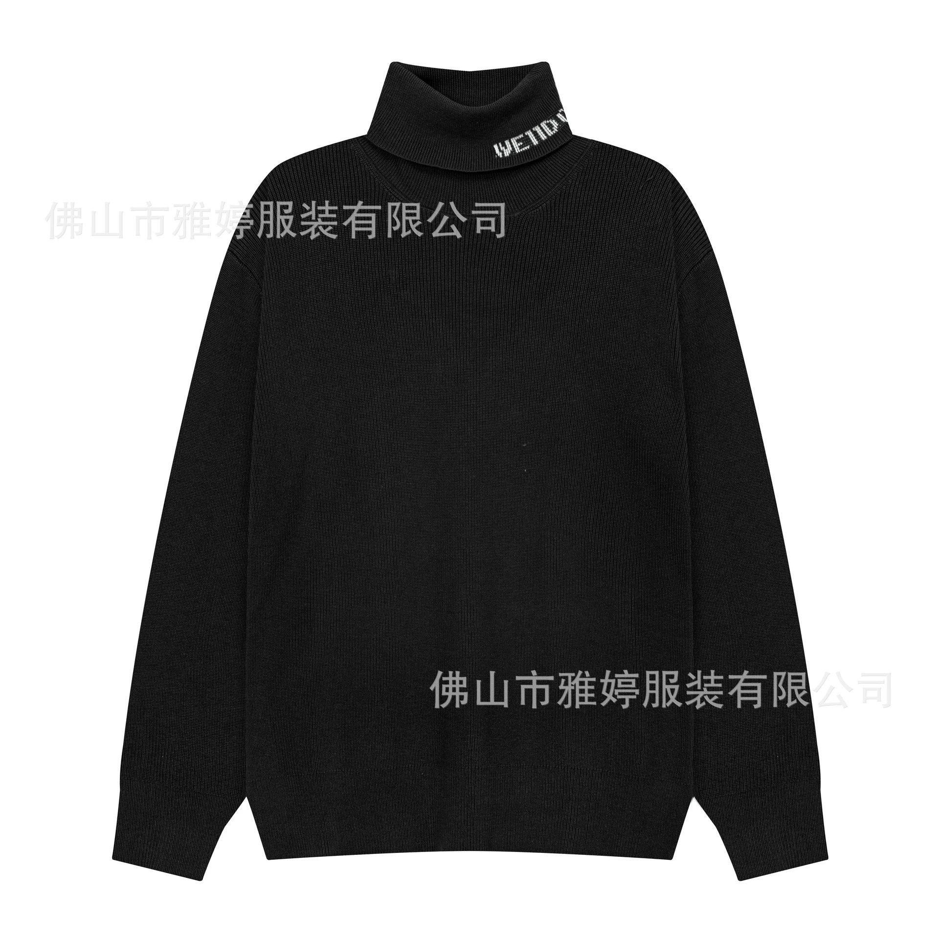 Wool Knit Zip-Up Hoodie with Chest Embroidery photo 8