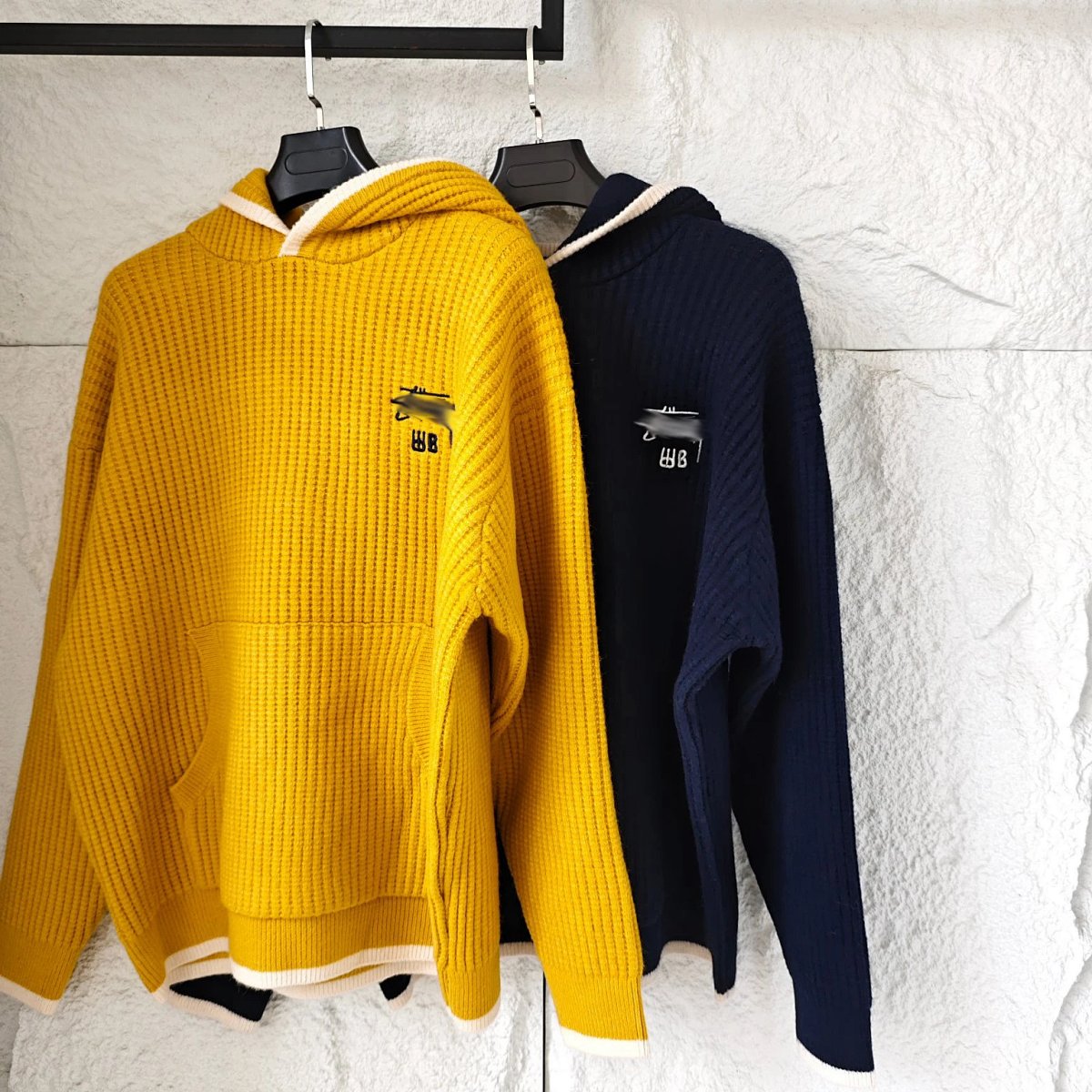 Design Waffle-Knit Hooded Sweater Mustard Yellow Hoodie product detail 2 in Litbuy spreadsheet finds