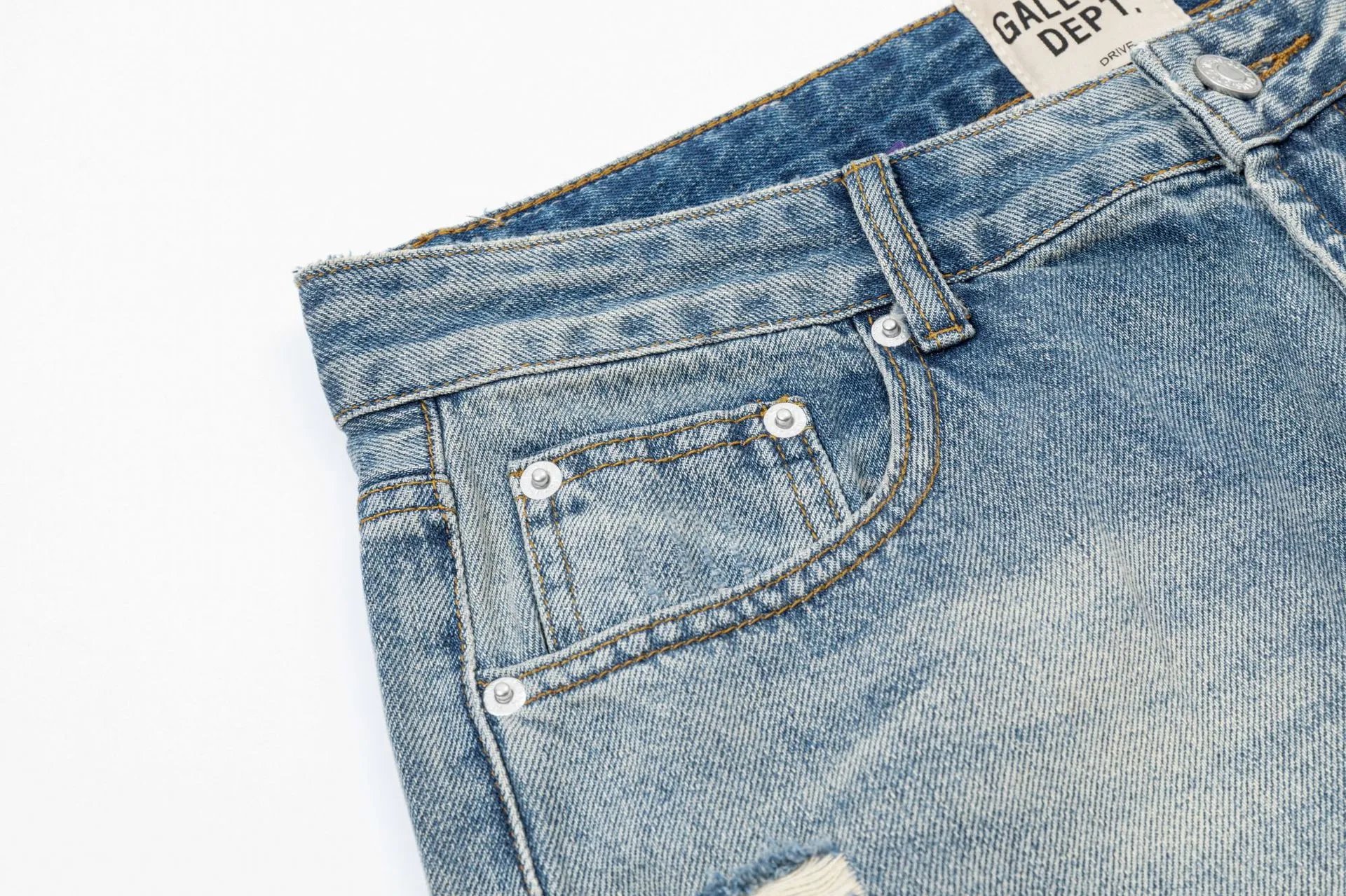 Gallery Dept. x Joshua Vides Art On Display Distressed Black Denim Shorts - 11