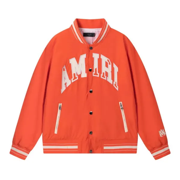 Amiri Arch Logo Varsity Jacket Orange - 1