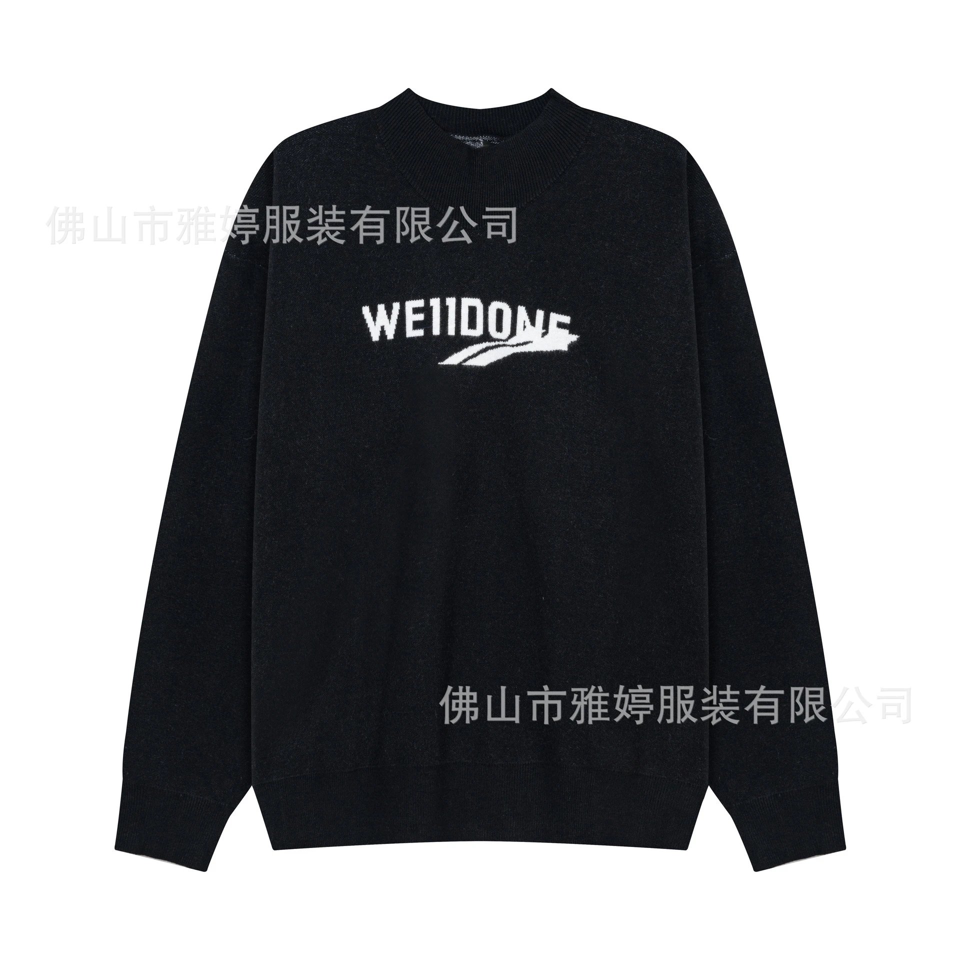 Wool Knit Zip-Up Hoodie with Chest Embroidery photo 2