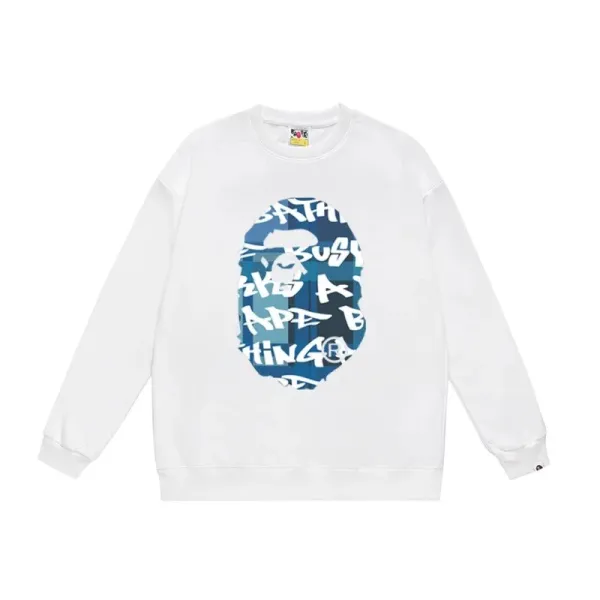 A Bathing Ape ABC Camo Ape Head Graphic Sweatshirt White - 1