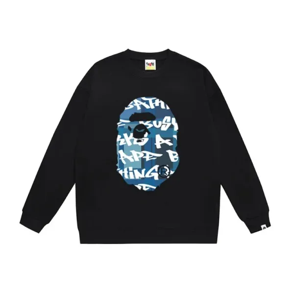 A Bathing Ape x Bapesta Graffiti Ape Head Black Hoodie - 1