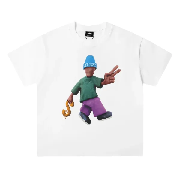 Stussy Clay Figure Graphic T-Shirt White - 1
