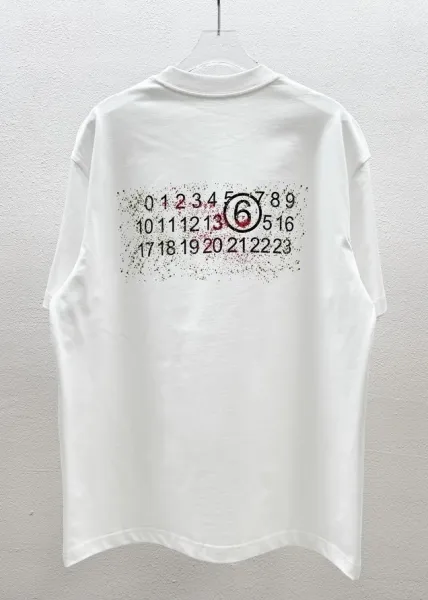 Maison Margiela Tabi Number Print White T-Shirt - 1