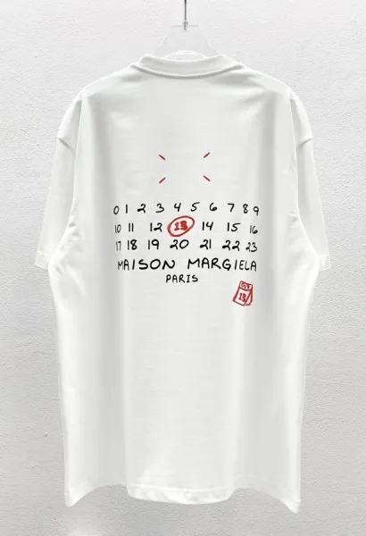 Maison Margiela Calendar Print White T-Shirt - 1