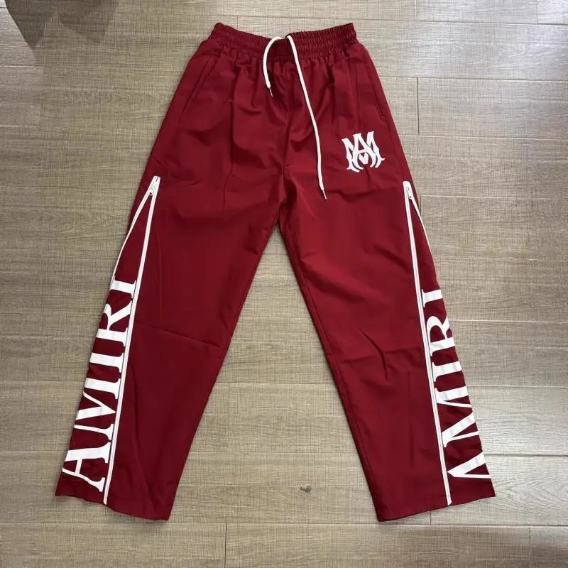 Amiri Logo Stripe Black Navy Beige Burgundy Track Pants