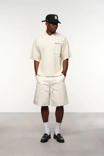 Aimé Leon Dore Ribbed Polo Cream Polo Polo Shirt - 12