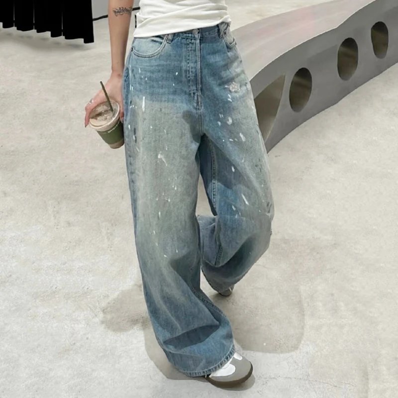 Acne Studios Jeans Wide-Leg Paint-Splatter image 2