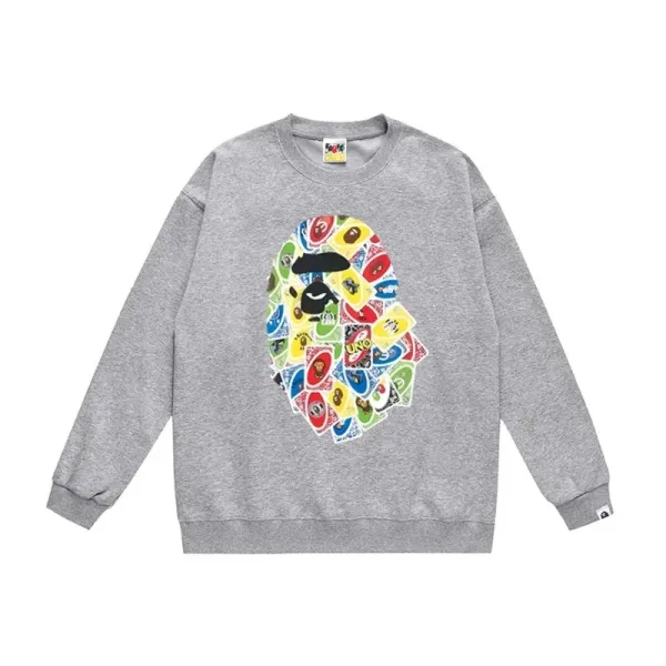 A Bathing Ape x UNO Collaboration Graphic Hoodie Gray - 1