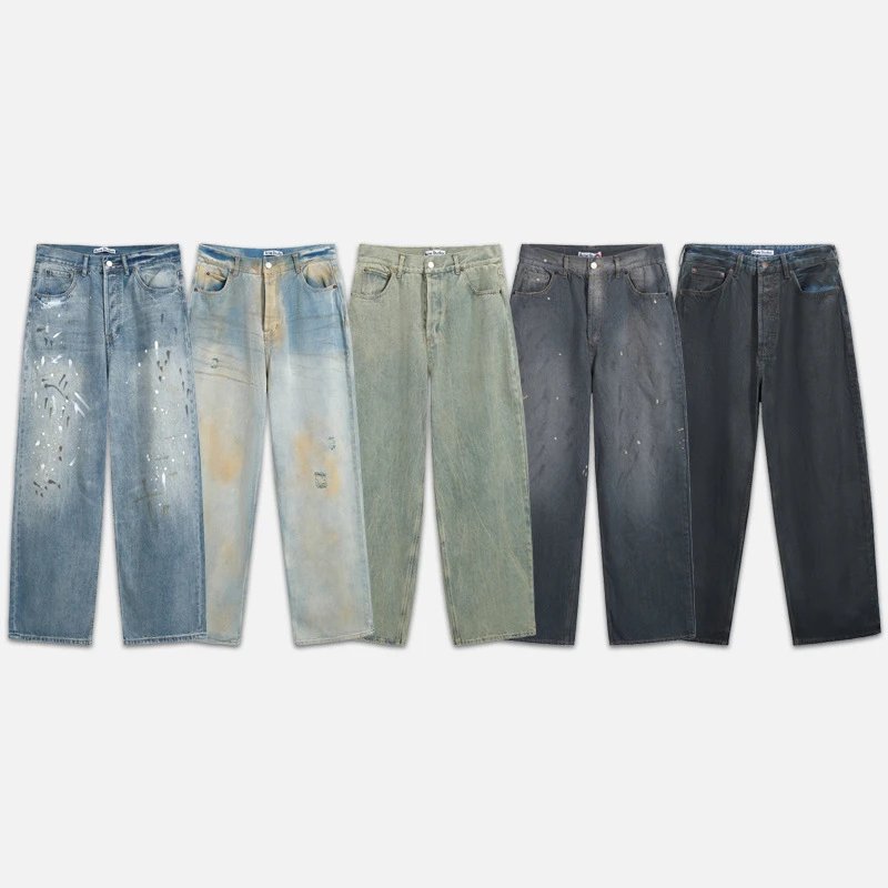 Acne Studios Jeans Wide-Leg Paint-Splatter image 1