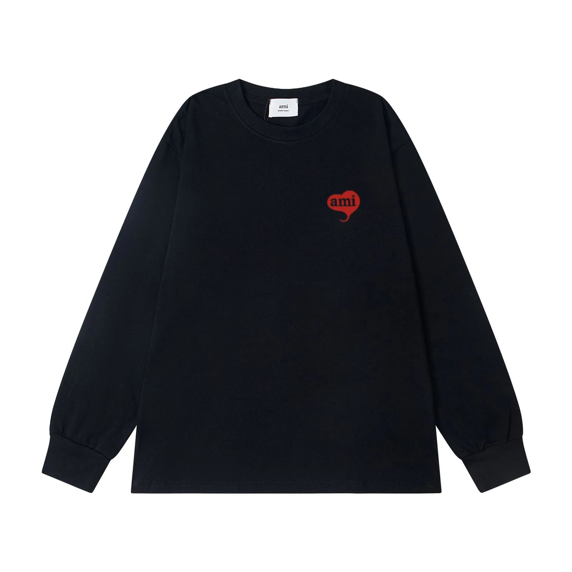 Ami Paris Heart Logo Long-Sleeve T-Shirt Black - 1