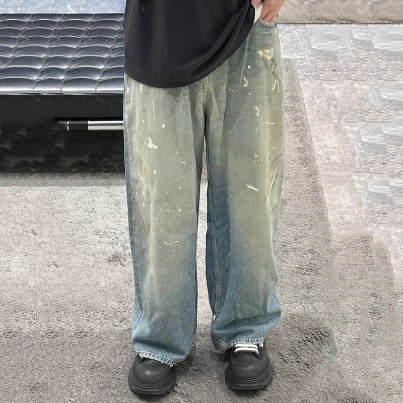 Acne Studios Jeans Wide-Leg Paint-Splatter image 4