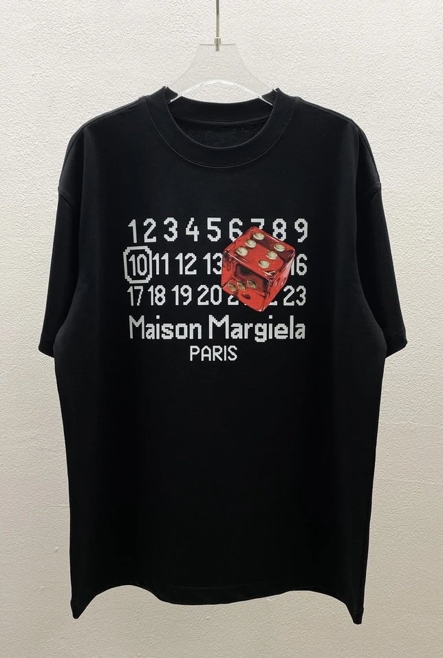 Maison Margiela Dice Number Grid Black T-Shirt