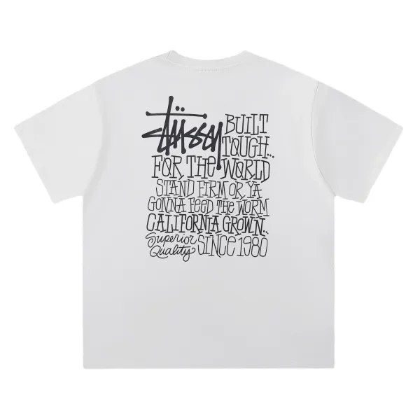 Stussy Built Tough California Grown White T-Shirt - 1